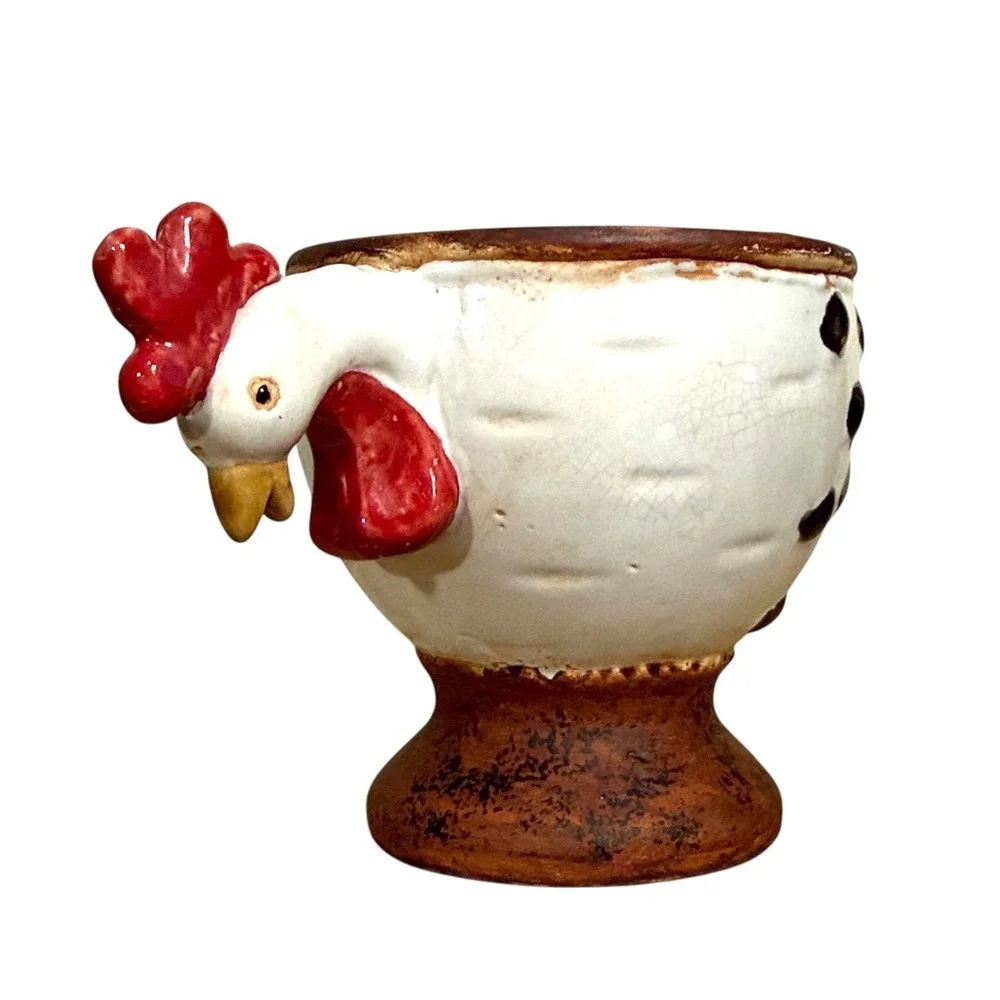 Rustic Ceramic Rooster Planter Pot Farmhouse Country‎ Garden Farmhouse Decor